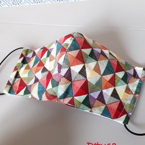 3 rétegű maszk, arcmaszk, szájmaszk szűrőtartóval  geometria mintás  - női - női - Meska.hu