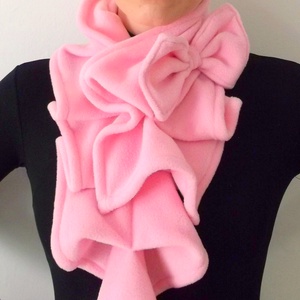 Rózsaszín sál kámzsa körsál masni - ruha & divat - sál, sapka, kendő - sál - Meska.hu
