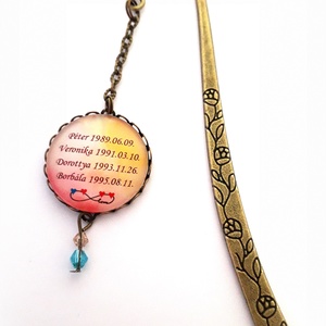 Anya Anyák Könyvjelző születési név dátum szeretet szív személyes Könyvmoly Üveglencsés - könyv & zene - könyvjelző - Meska.hu