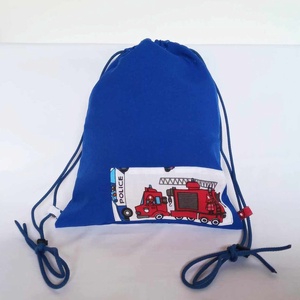 Tűzoltó rendőr hátizsák fiúknak , hátitáska tornazsák kék piros - táska & tok - hátizsák - tornazsák, gymbag - Meska.hu