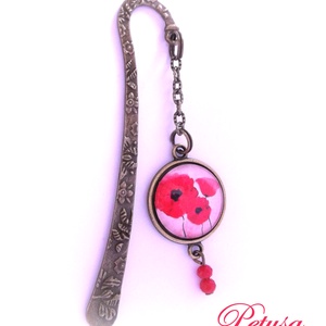 Pipacsos Könyvjelző Könyvmoly Üveglencsés - könyv & zene - könyvjelző - Meska.hu