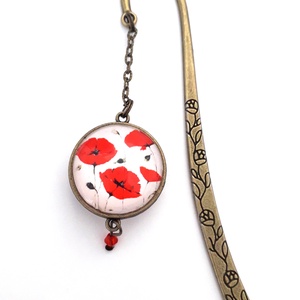 Pipacsos Könyvjelző Könyvmoly Üveglencsés - könyv & zene - könyvjelző - Meska.hu