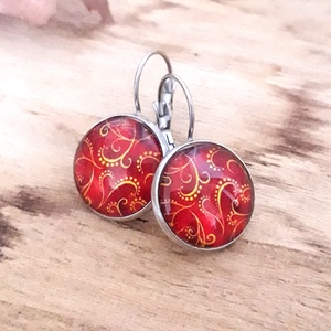 Indamintás  franciakapcsos fülbevaló nemesacél antiallergén - ékszer - fülbevaló - lógós kerek fülbevaló - Meska.hu