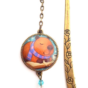 Olvasó kapibara könyvjelző - Meska.hu