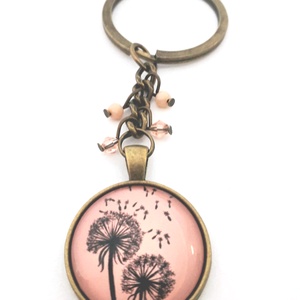 Pitypang virágos barack színű kulcstartó pitypangos romantikus - táska & tok - kulcstartó & táskadísz - kulcstartó - Meska.hu