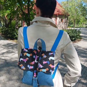 Tacskó mintás farmer hátizsák hátitáska - játék & sport - sport és kikapcsolódás - kerékpározás - biciklis táska - Meska.hu