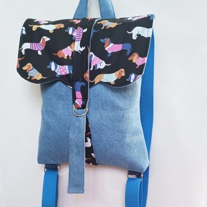 Tacskó mintás farmer hátizsák hátitáska - Meska.hu