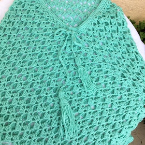 Menta poncsó - ruha & divat - női ruha - poncsó - Meska.hu Menta poncsó - ruha & divat - női ruha - poncsó - Meska.hu