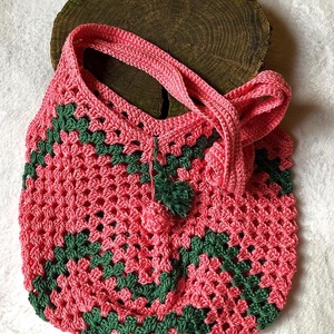  Rózsa zigzag táska / szatyor   - táska & tok - bevásárlás & shopper táska - Meska.hu