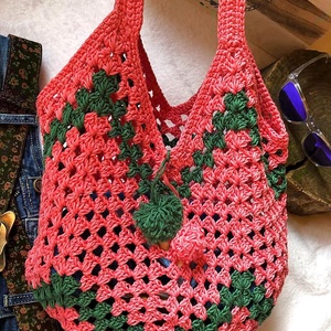  Rózsa zigzag táska / szatyor   - táska & tok - bevásárlás & shopper táska - Meska.hu