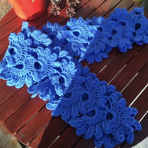 Kék Virágos Dekoratív horgolt sál - ruha & divat - sál, sapka, kendő - kendő - Meska.hu Kék Virágos Dekoratív horgolt sál - ruha & divat - sál, sapka, kendő - kendő - Meska.hu