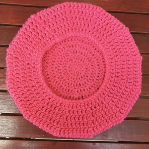 Pink  beret sapka - ruha & divat - sál, sapka, kendő - fejpánt - Meska.hu