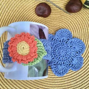 Kék virágos bögredísz - otthon & életmód - dekoráció - asztal és polc dekoráció - asztaldísz - Meska.hu