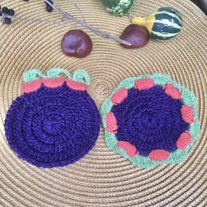 Sütőtökös bögrealátétek, Otthon & Életmód, Dekoráció, Asztal és polc dekoráció, Asztaldísz, Horgolás, MESKA