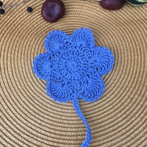 Kék virágos  bögrealátét , Otthon & Életmód, Dekoráció, Asztal és polc dekoráció, Asztaldísz, Horgolás, MESKA