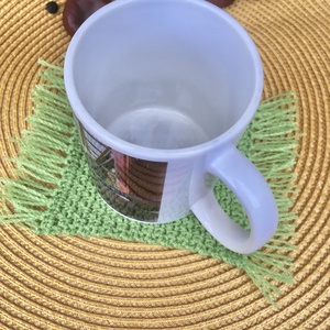 Zöld  bögreszőnyeg - otthon & életmód - dekoráció - asztal és polc dekoráció - asztaldísz - Meska.hu