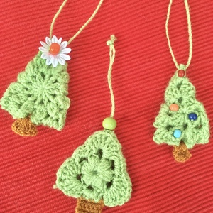 3 db-os karácsonyfa dísz  - karácsony - karácsonyi lakásdekoráció - karácsonyfadíszek - Meska.hu