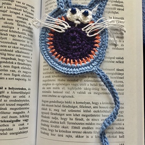 Kék cica könyvjelző  - könyv & zene - könyvjelző - Meska.hu