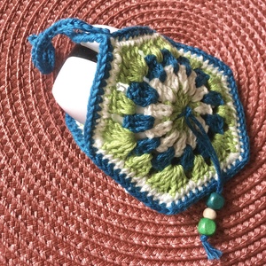 Pénztartó/fülhallgató tartó kék-zöld - táska & tok - kulcstartó & táskadísz - kulcstartó - Meska.hu