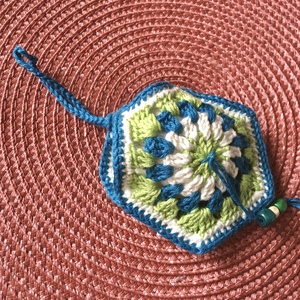 Pénztartó/fülhallgató tartó kék-zöld - táska & tok - kulcstartó & táskadísz - kulcstartó - Meska.hu