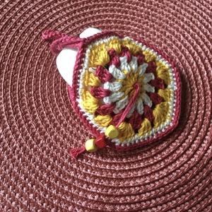 Pénztartó/fülhallgató tartó piros -sárga  - táska & tok - kulcstartó & táskadísz - kulcstartó - Meska.hu