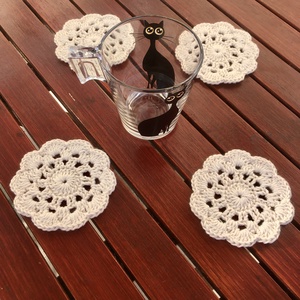 Virágos natúr alátét  - Meska.hu