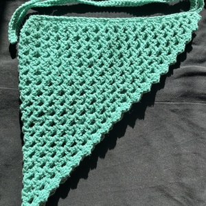 Jáde zöld bandana - ruha & divat - sál, sapka, kendő - kendő - Meska.hu