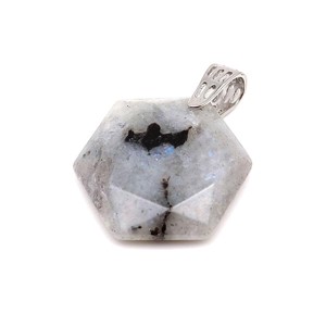 Hexagon medál Holdkő 2,5cm, Ékszer, Nyaklánc, Medál, , MESKA