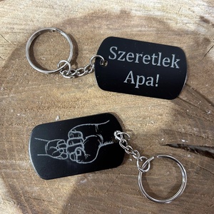Szeretlek Apa fém kulcstartó, Táska & Tok, Kulcstartó & Táskadísz, Kulcstartó, Gravírozás, pirográfia, MESKA