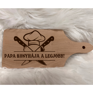 Papa konyhája gravírozott vágódeszka - Meska.hu