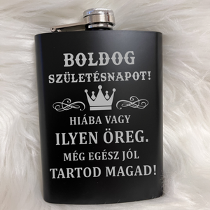 Születésnapi gravírozott flaska, Otthon & Életmód, Konyhafelszerelés, tálalás, Flaska, csatos üveg, Gravírozás, pirográfia, MESKA