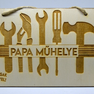 Papa műhelye fa tábla - Meska.hu
