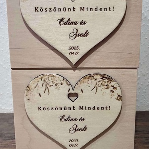 Szülőköszöntő virágtartó, Esküvő, Emlék & Ajándék, Szülőköszöntő ajándék, Gravírozás, pirográfia, Életetek egyik legszebb napján, ajándékozzatok valami igazán szépet édesanyátoknak vagy mamátoknak...., MESKA