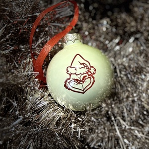 Grinches gravírozott karácsonyi üveggömb - Meska.hu