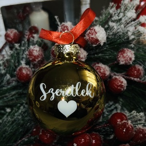 Egyedi gravírozott karácsonyi üveggömb - karácsony - karácsonyi lakásdekoráció - karácsonyfadíszek - Meska.hu