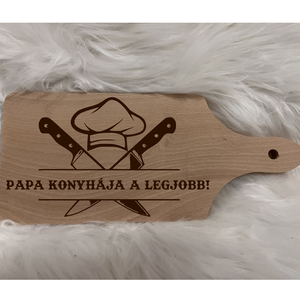 Papa konyhája a legjobb gravírozott vágódeszka, Otthon & Életmód, Konyhafelszerelés, tálalás, Sütés, főzés, Vágódeszka, , MESKA