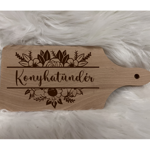 Konyhatündér gravírozott vágódeszka, Otthon & Életmód, Konyhafelszerelés, tálalás, Sütés, főzés, Vágódeszka, Gravírozás, pirográfia, MESKA