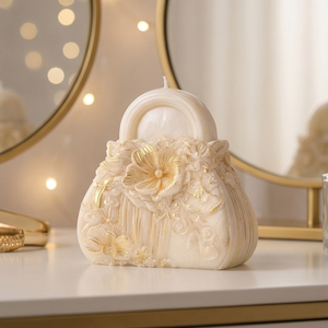 Aranyporos virágos szójaviasz kistáska��� - otthon & életmód - gyertya, illat, aroma - gyertya - Meska.hu