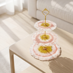 3 szintes epoxy gyanta süteménykínáló�� - otthon & életmód - konyhafelszerelés, tálalás - tálalás - kínálótál - Meska.hu