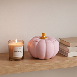 Rózsaszín Halloween kerámia tök ��� - otthon & életmód - dekoráció - halloween - halloweeni tök - Meska.hu