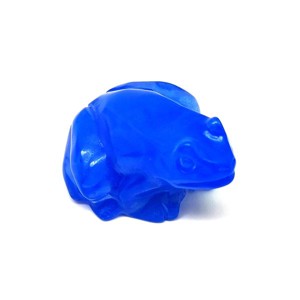 Figura Üveg kék béka 4cm, Kellékek & szerszámok, Ásvány alapanyag, Ásvány figura, , MESKA