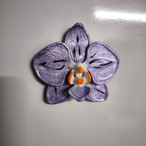 Lila Orhidea Hűtőmágnes, Otthon & Életmód, Konyhafelszerelés, tálalás, Konyhai dekoráció, Hűtőmágnes, Festett tárgyak, MESKA