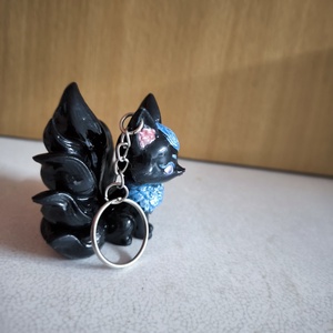 Fekete kilencfarkú róka kulcstartó - táska & tok - kulcstartó & táskadísz - kulcstartó - Meska.hu