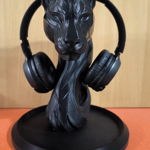 Párduc fejhallgató-tartó - otthon & életmód - tárolás & rendszerezés - íróasztali tároló - Meska.hu