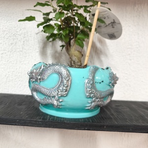 Sárkányos Bonsai Kaspó - Meska.hu