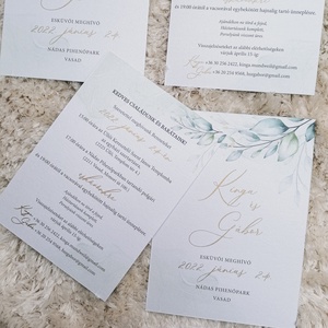 Greenery meghívó - esküvő - meghívó & kártya - meghívó - Meska.hu