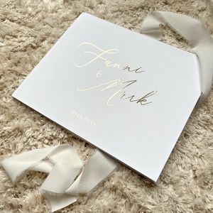 Fényes aranyozott vendégkönyv (cérnafűzött) - esküvő - emlék & ajándék - album & fotóalbum - Meska.hu