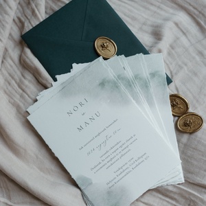 Sötétzöld rusztikus meghívó - esküvő - meghívó & kártya - meghívó - Meska.hu