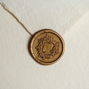 Bronz viaszpecsét (koszorú), Esküvő, Meghívó & Kártya, Esküvői pecsét, bélyegző, Esküvői viasz pecsét, Papírművészet, MESKA