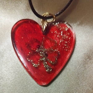 Piros szív alakú női medál, Ékszer, Nyaklánc, Medál, , MESKA